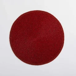 Best Kirklands Home Beaded Christmas Placemat Red