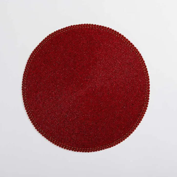Best Kirklands Home Beaded Christmas Placemat Red
