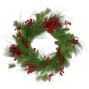Online Kirklands Home Red Berry and Pine Mix Wreath
