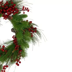Online Kirklands Home Red Berry and Pine Mix Wreath