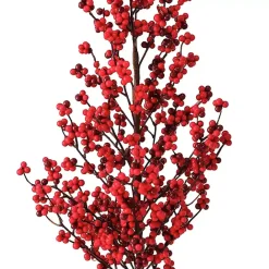 Clearance Kirklands Home Berry Christmas Arrangement in Metal Pot Red