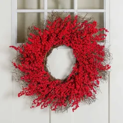 Kirklands Home Berry Holiday Wreath Red