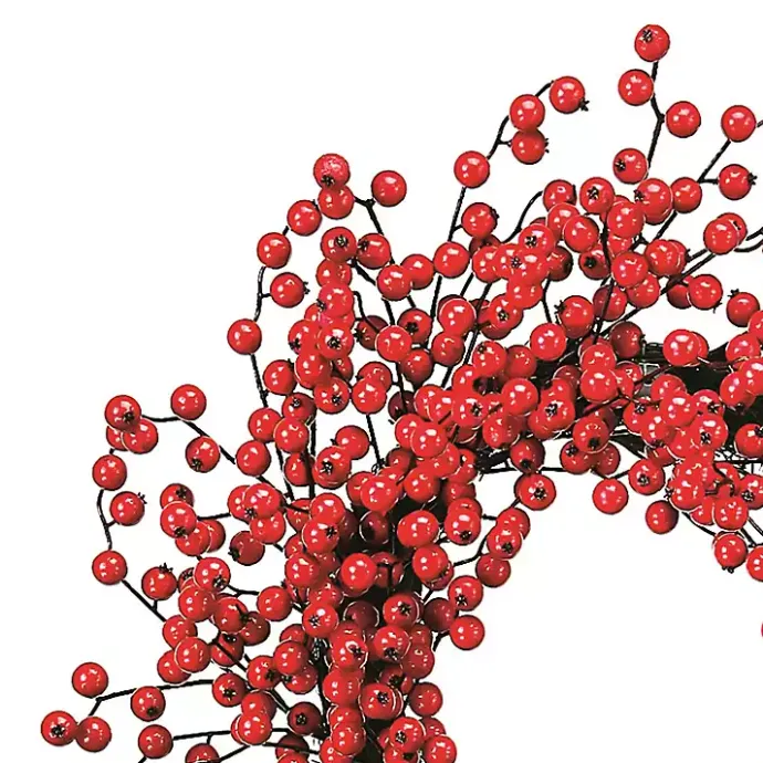 Kirklands Home Berry Outdoor Wreath Red