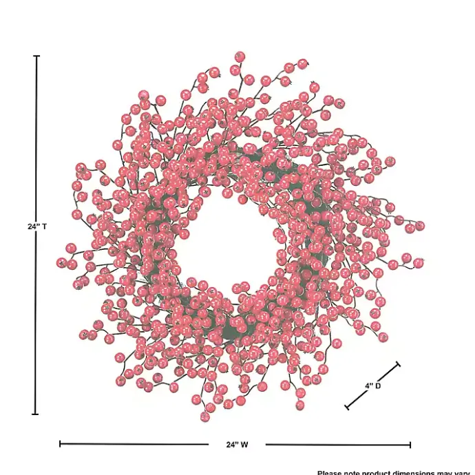 Kirklands Home Berry Outdoor Wreath Red