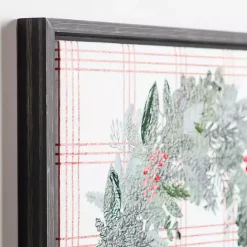 Sale Kirklands Home Red Berry Wreath and Windowpane Canvas Art Print