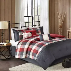 Clearance Kirklands Home Red Buffalo Check King 7-pc. Comforter Set