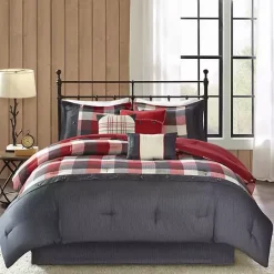 Clearance Kirklands Home Red Buffalo Check King 7-pc. Comforter Set