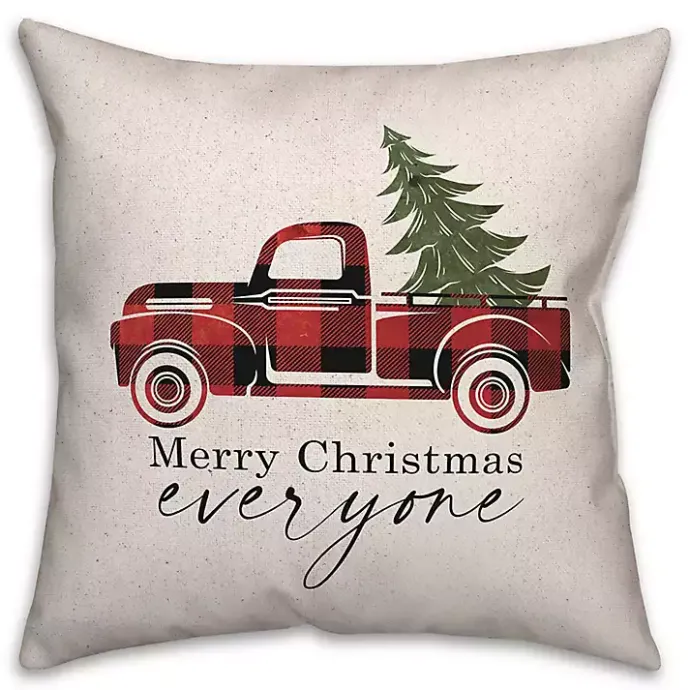 Sale Kirklands Home Red Buffalo Check Merry Christmas Truck Pillow