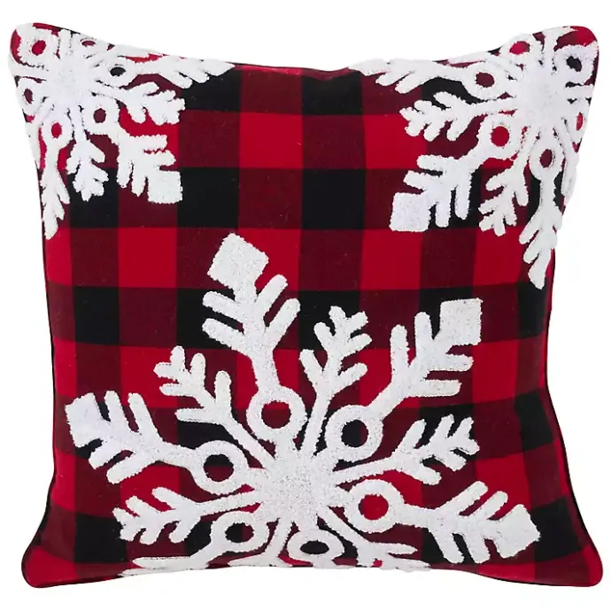 Online Kirklands Home Red Buffalo Check Snowflake Christmas Pillow