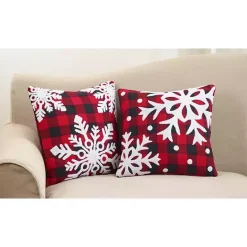 Online Kirklands Home Red Buffalo Check Snowflake Christmas Pillow