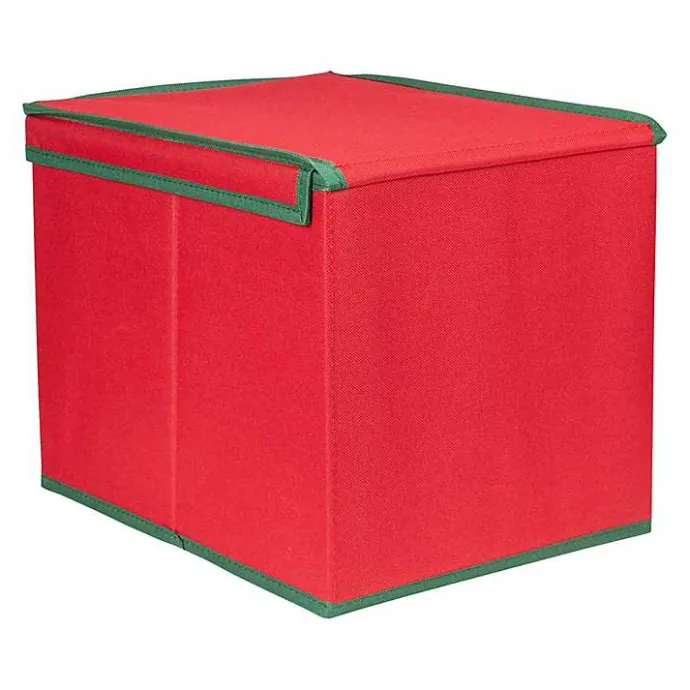 Best Kirklands Home Red Canvas Label Christmas Ornament Storage Box
