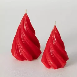 Discount Kirklands Home Christmas Tree Kitira Candles, Set of 2 Red