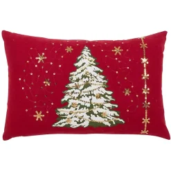 Hot Kirklands Home Red Christmas Tree LED Accent Pillow
