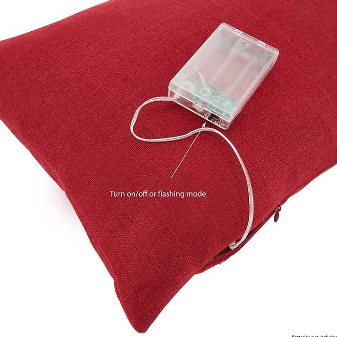 Hot Kirklands Home Red Christmas Tree LED Accent Pillow