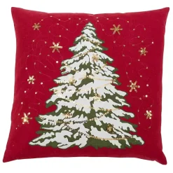 Sale Kirklands Home Red Christmas Tree LED Square Pillow