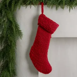 Sale Kirklands Home Chunky Knit Christmas Stocking Red