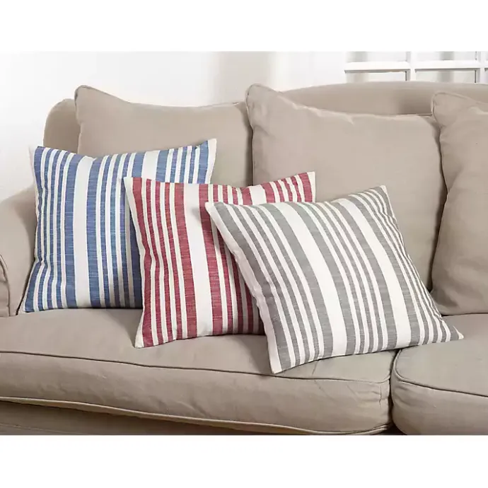Hot Kirklands Home Red Coastal Stripe Pillow