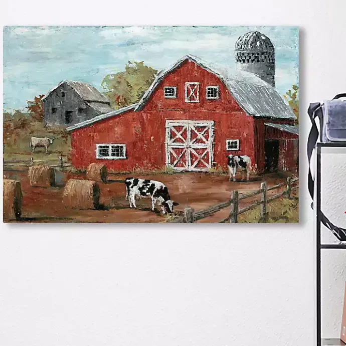 Clearance Kirklands Home Red Country Barn Giclee Canvas Art Print Multi