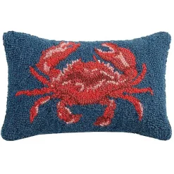 Sale Kirklands Home Red Crab Hooked Wool Lumbar Pillow