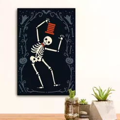 Sale Kirklands Home Red Dancing Skeleton Man Halloween Wall Plaque