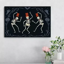 New Kirklands Home Red Dancing Skeletons Halloween Wall Plaque