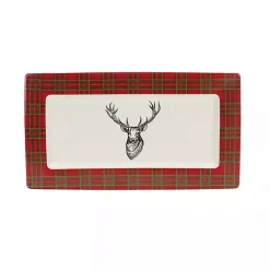 Best Kirklands Home Deer Trim 2-pc. Christmas Platter Set Red