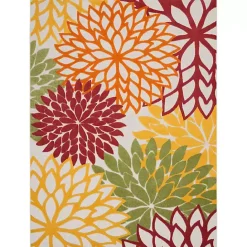 Outlet Kirklands Home Red Floral Burst Outdoor Area Rug, 7x10
