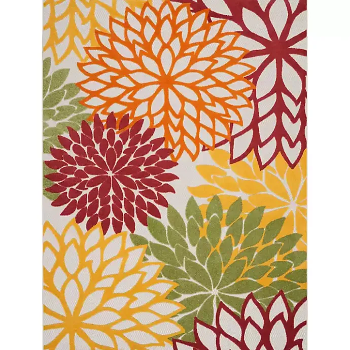 Outlet Kirklands Home Red Floral Burst Outdoor Area Rug, 7x10