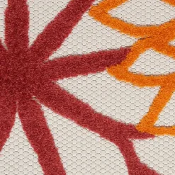 Outlet Kirklands Home Red Floral Burst Outdoor Area Rug, 7x10