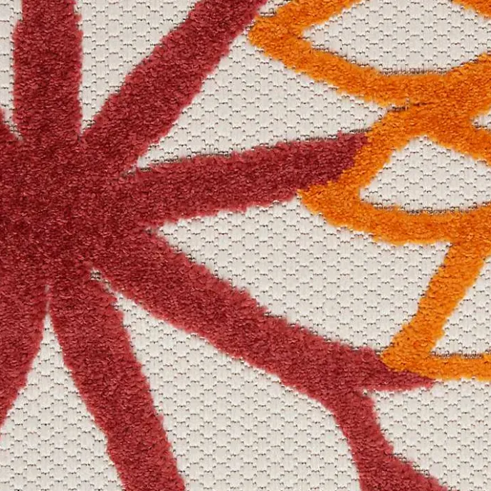 Outlet Kirklands Home Red Floral Burst Outdoor Area Rug, 7x10