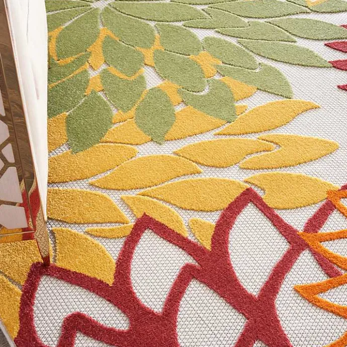 Outlet Kirklands Home Red Floral Burst Outdoor Area Rug, 7x10