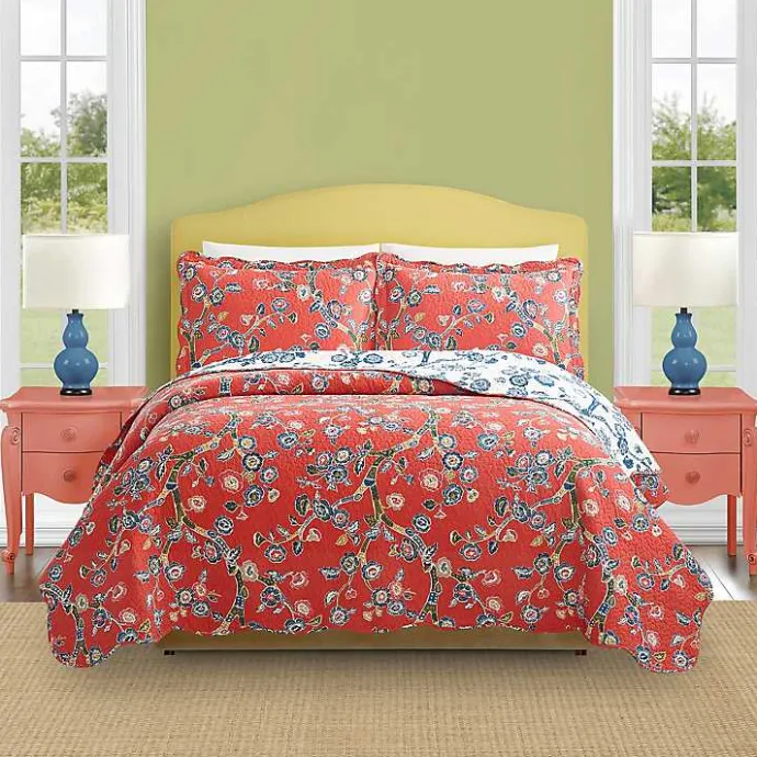 Kirklands Home Floral Dreams 3-pc. Full/Queen Quilt Set Red