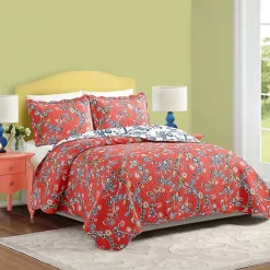 Kirklands Home Floral Dreams 3-pc. Full/Queen Quilt Set Red