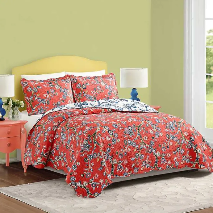 Kirklands Home Floral Dreams 3-pc. Full/Queen Quilt Set Red