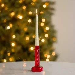 Online Kirklands Home Glass Taper Candle Holder, 8 in. Red