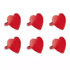 Outlet Kirklands Home Red Heart Napkin Rings, Set of 6