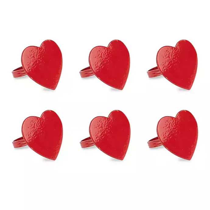 Outlet Kirklands Home Red Heart Napkin Rings, Set of 6