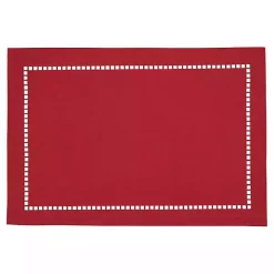 Sale Kirklands Home Hemstitch Laser-Cut Placemats, Set of 4 Red