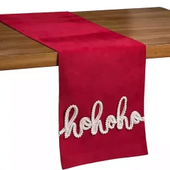 New Kirklands Home Red Ho Ho Ho Tufted Table Runner