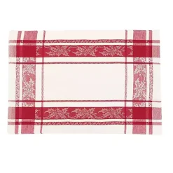 Sale Kirklands Home Red Jaquard Plaid Reversible Placemats, Set of 6