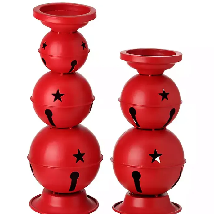 Best Kirklands Home Jingle Bells Candle Holders, Set of 2 Red