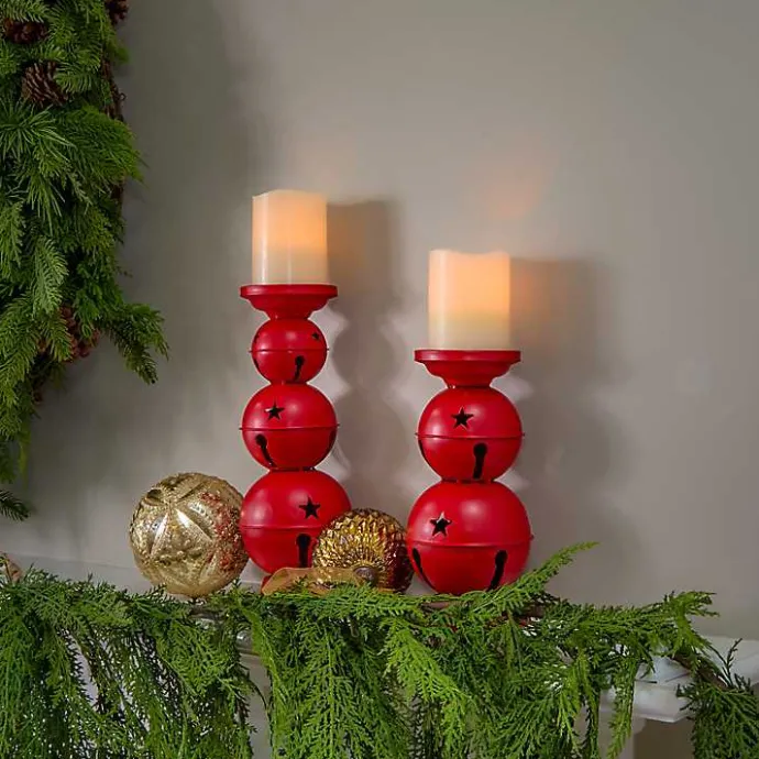 Best Kirklands Home Jingle Bells Candle Holders, Set of 2 Red