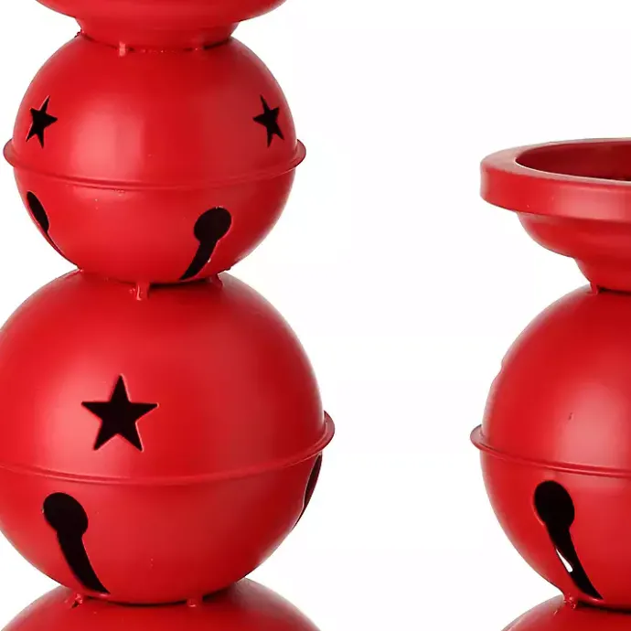 Best Kirklands Home Jingle Bells Candle Holders, Set of 2 Red