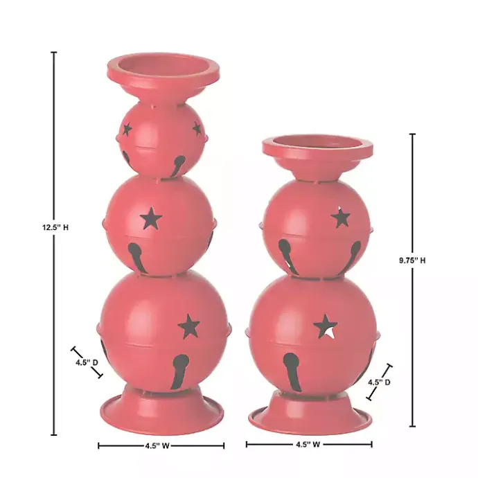 Best Kirklands Home Jingle Bells Candle Holders, Set of 2 Red