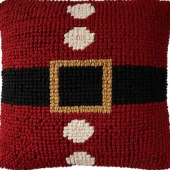 Online Kirklands Home Knit Santa Belt Pillow Red