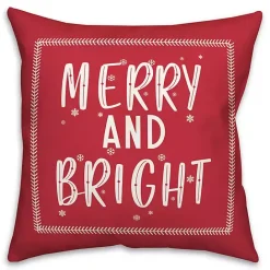 Kirklands Home Red Merry and Bright Throw Pillow