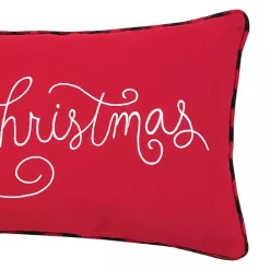 Outlet Kirklands Home Red Merry Christmas Cursive Lumbar Pillow