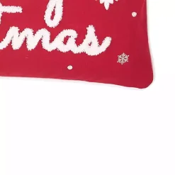 Online Kirklands Home Red Merry Christmas Snowflakes Lumbar Pillow