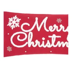 Online Kirklands Home Red Merry Christmas Snowflakes Lumbar Pillow