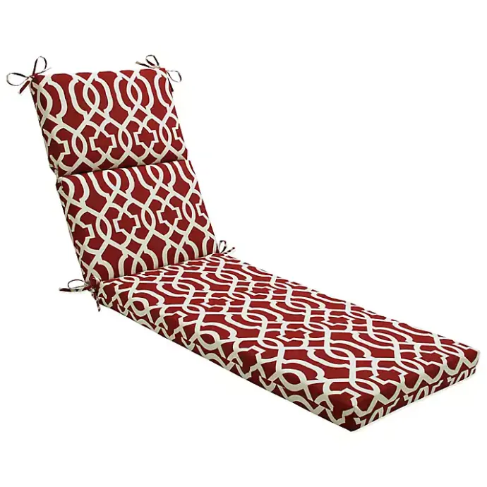 Best Kirklands Home Red New Geometric Outdoor Chaise Cushion